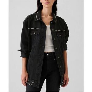 GAP Black Studded Jean Jacket